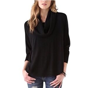 JOIE Black Cowl Neck Sweater S Wool Blend Minimalist Classic Timeless Capsule